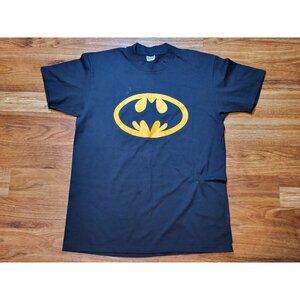 Vintage Single Stitch Stedman Black Batman Tee Shirt Size Large
